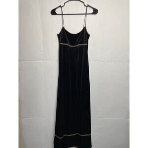 Morbid Threads Hot Topic Velvet Black Maxi Dress Sleeveless Size Small/ Medium